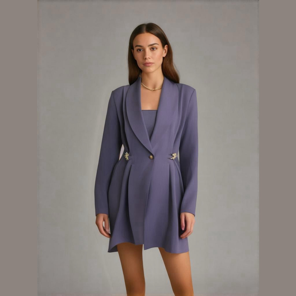 Jessica Vintage Tailored Blazer - Golden buttons Sz 12 purple